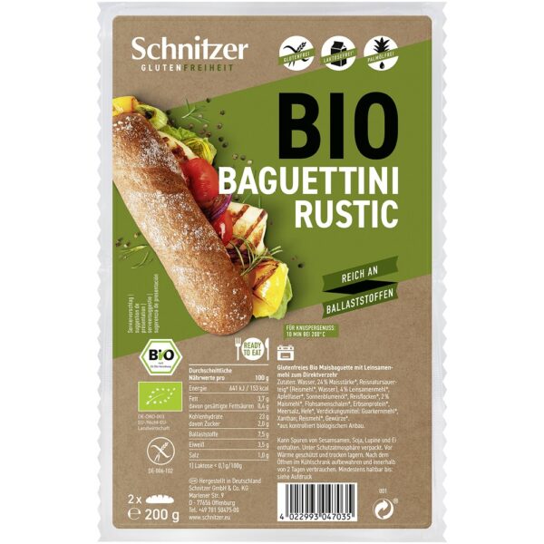 Baguettini bio rustice 2 bucati fara gluten