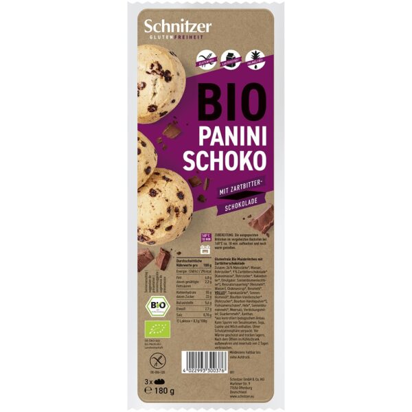 Chifle bio panini cu ciocolata 3 bucati fara gluten