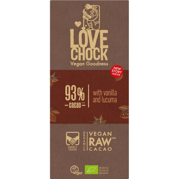 Ciocolata raw vegana bio 93% cacao eco