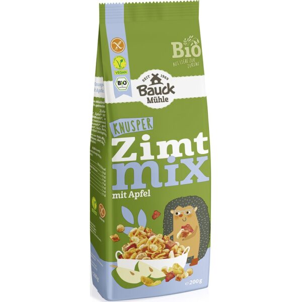 Mix bio crocant de porumb si ovaz cu scortisoara si mar fara gluten