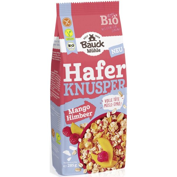 Musli bio crocant cu ovaz mango si zmeura fara gluten