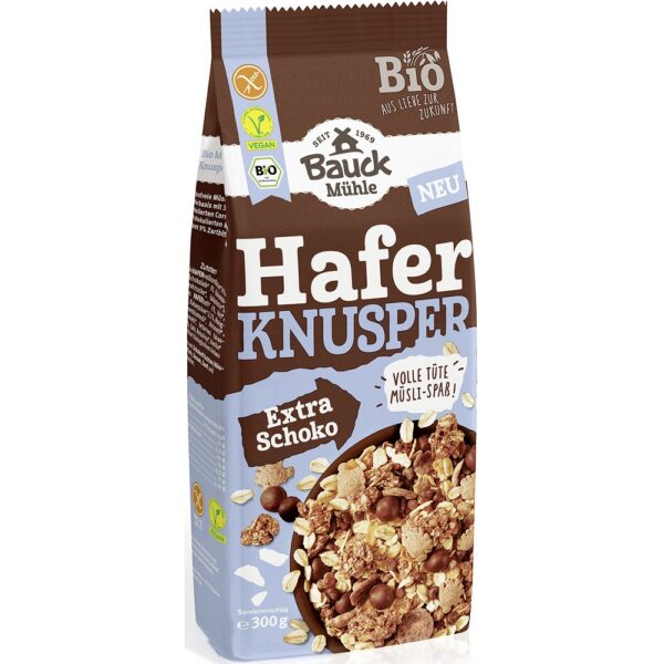 Musli bio crocant cu ovaz si extra ciocolata fara gluten
